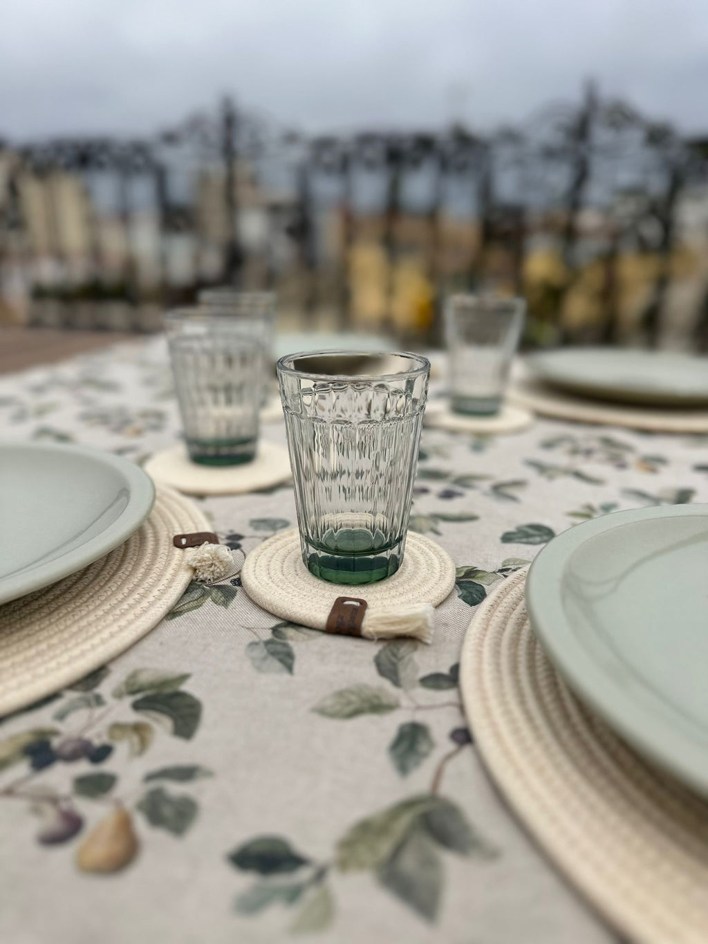 Set portavasos x4 Crudo algodón