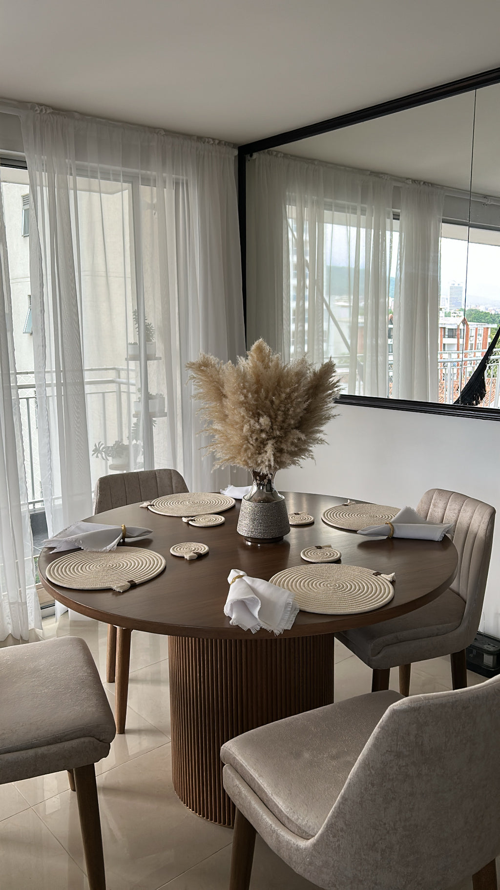 Set de mesa x4 Crudo algodón