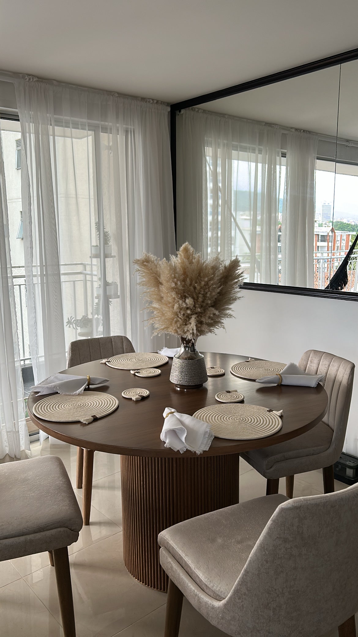 Set de mesa x4 Crudo algodón