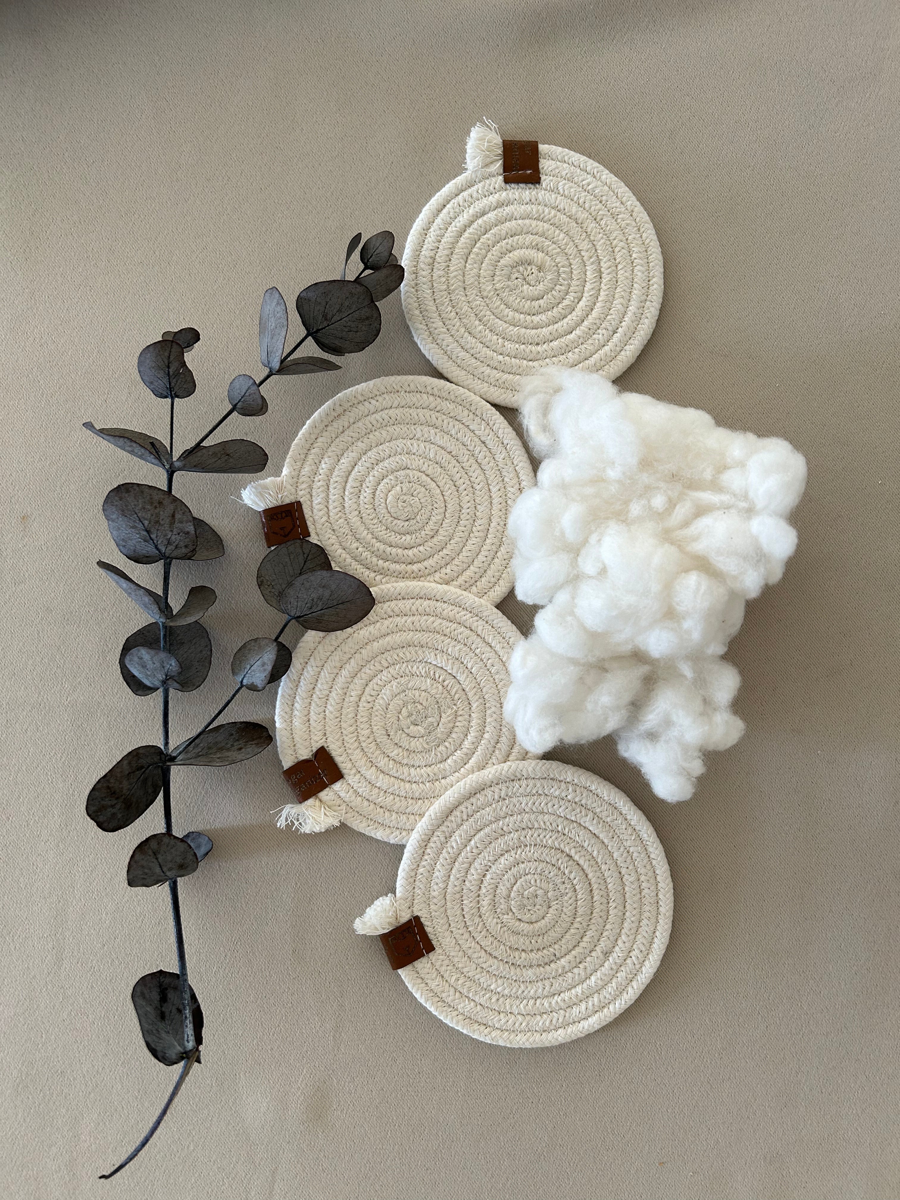 Portavaso Crudo algodón